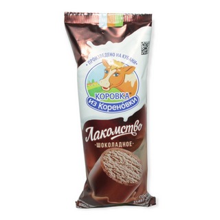 Мороженое Коровка из Кореновки Лакомство шоколадное в шоколадной глазури 90г
